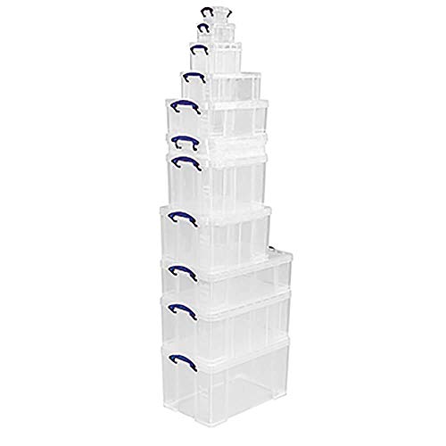 Really Useful Box - 5 Litre Transparent Stackable Storage Box with Clip Lock Lid