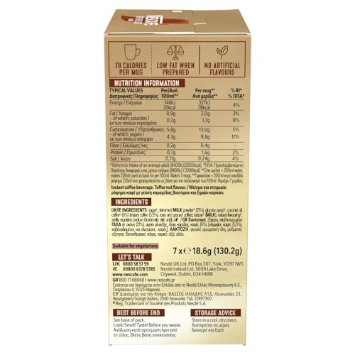 NESCAFÉ Toffee Nut Latte Instant Coffee 7 Sachets 150g