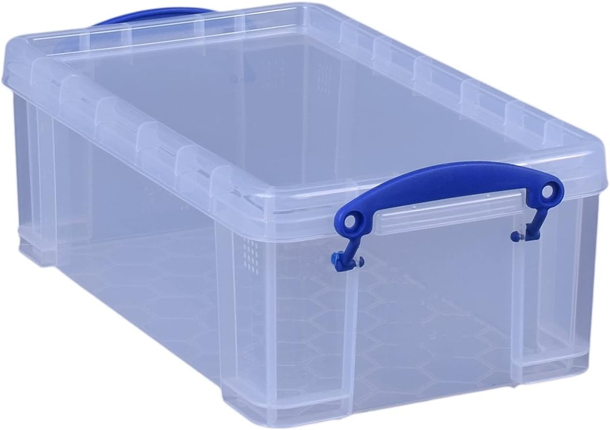 Really Useful Box - 5 Litre Transparent Stackable Storage Box with Clip Lock Lid