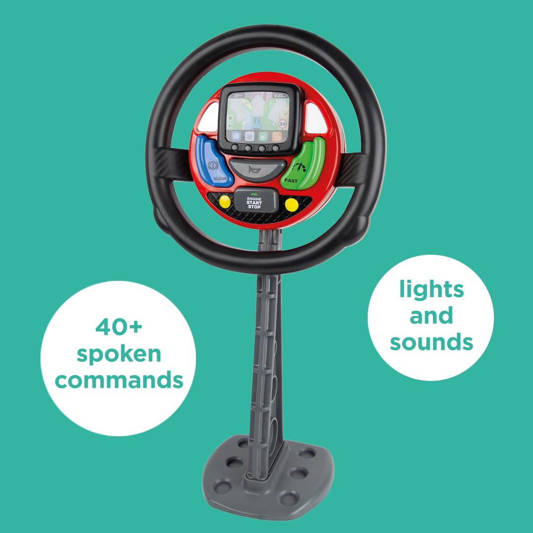 Casdon GPS Steering Wheel - Interactive Driving Toy for Kids 3+ with Spoken Commands & Realistic Sounds