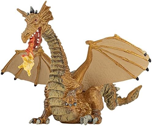 Papo 39095 Gold Dragon with Flame - Enchanted World Fantasy Figure for Kids 3+
