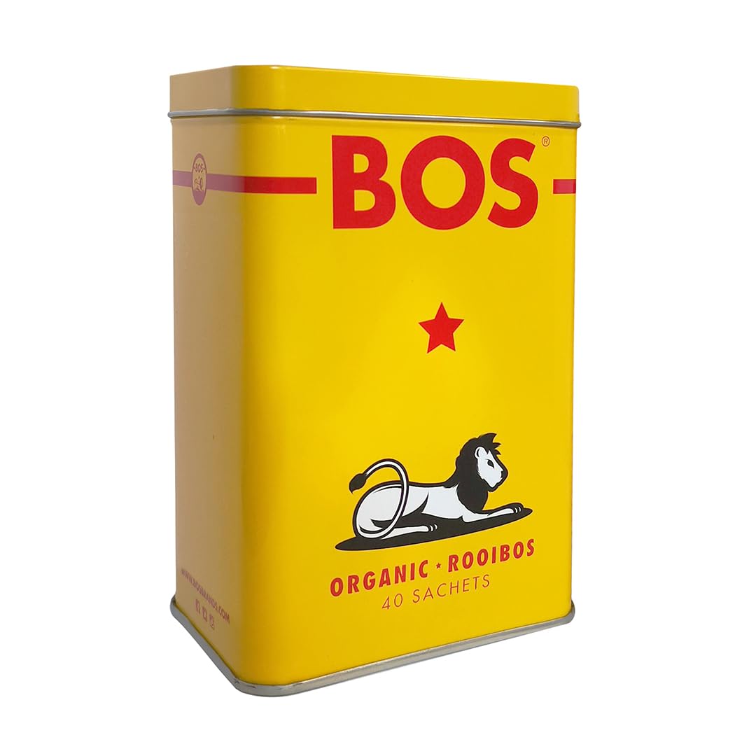 BOS Organic Rooibos Caffeine Free Tea Sachets Tin, 40 Tea Bags, 100g