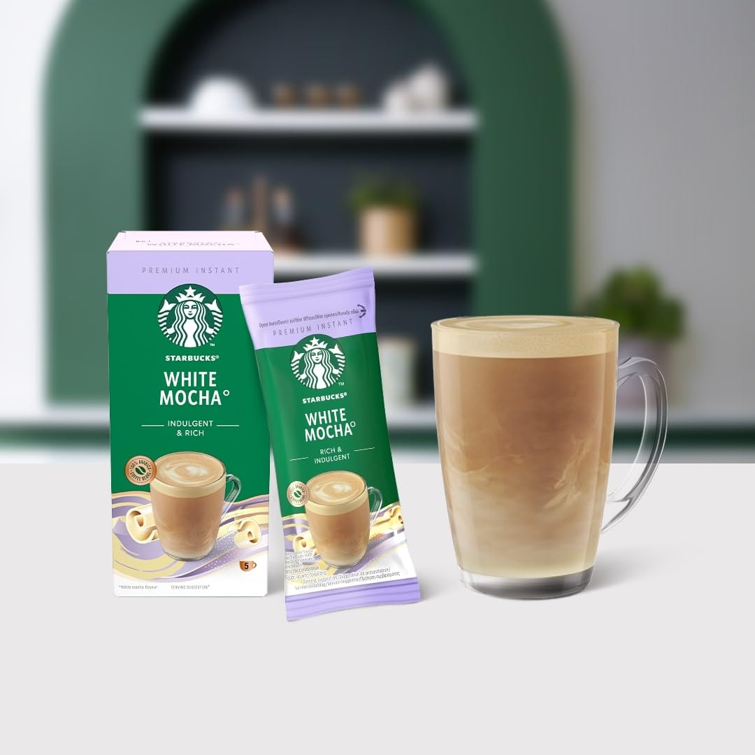 STARBUCKS White Chocolate Mocha Premium Mix Instant Coffee (12 x 5 Sachets)