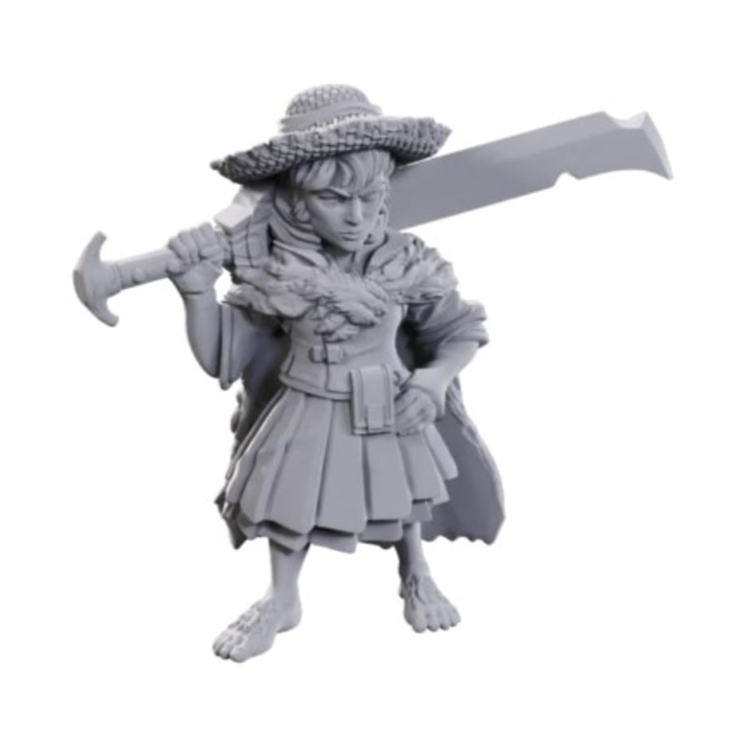 WizKids Pathfinder Deep Cuts Female Halfling Magus Miniature | Unpainted | Wave 23