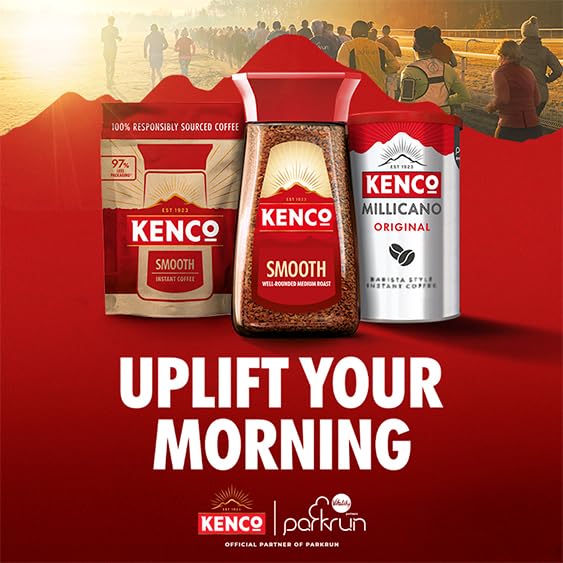 Kenco - Flat White Instant Coffee Sachets (Pack of 5, 40 Sachets, 592g)