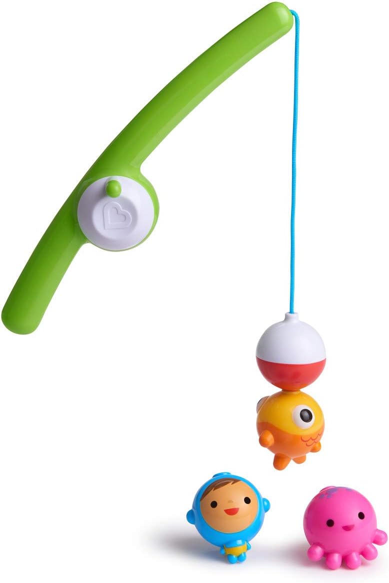 Munchkin Gone Fishin' Rod & Reel Magnetic Bath Toy Set - Educational Fishing Playset for Toddlers 24 Months+