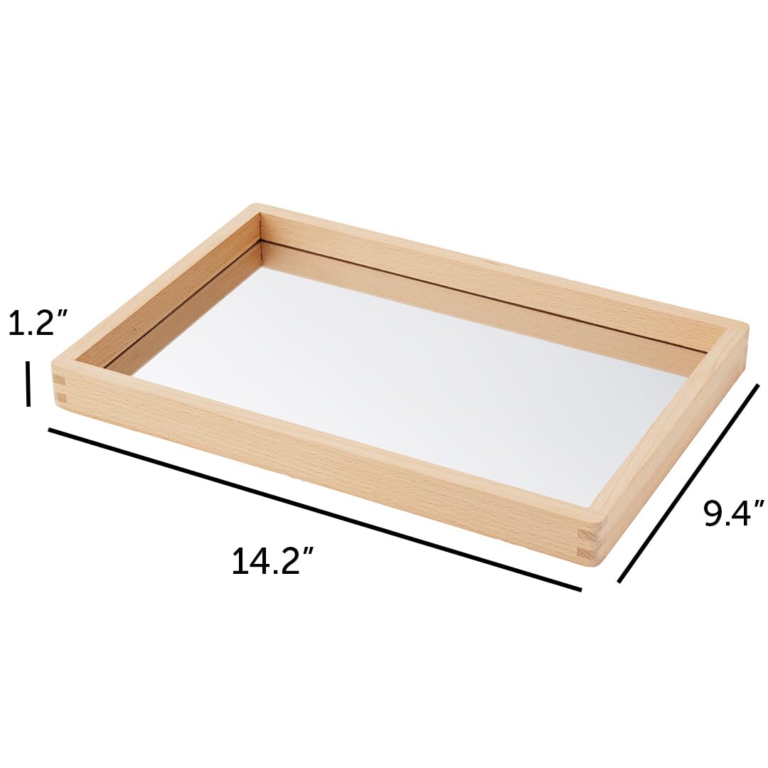 TickiT Small Wooden Mirror Tray - Child-Sized Reflective Sensory Play Tray