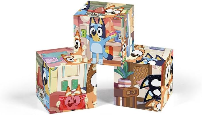 Clementoni Bluey 6-Piece Cube Puzzle Set - Educational Toddler Toy for Ages 2-4