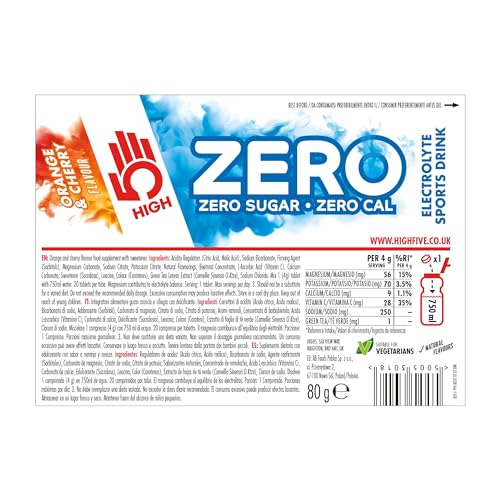 HIGH5 ZERO Electrolyte Hydration Tablets Sugar-Free Zero Calorie with Vitamin C (604074)