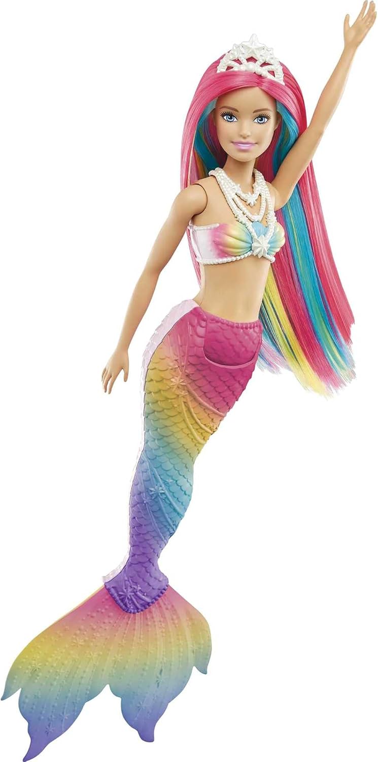 Barbie Dreamtopia Rainbow Magic Mermaid Doll - Water-Activated Color Change Feature, Ages 3 to 7