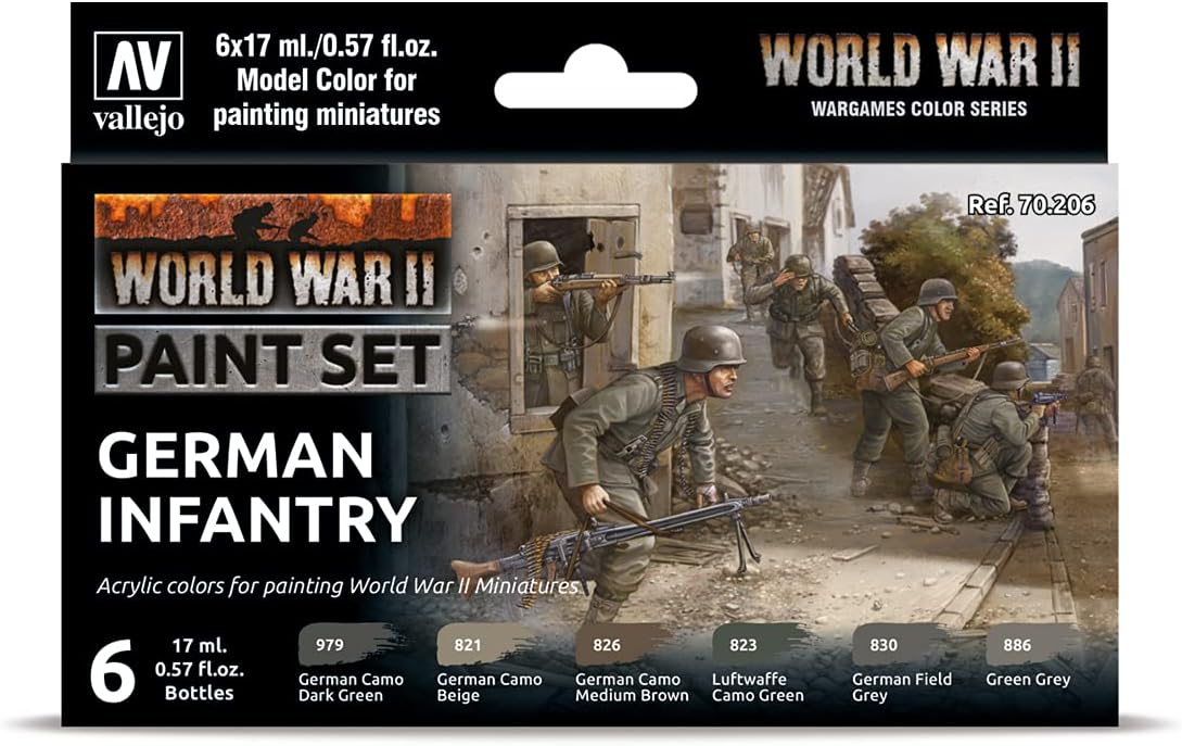 Vallejo WWII German Infantry Model Color Set (6) 17 ml