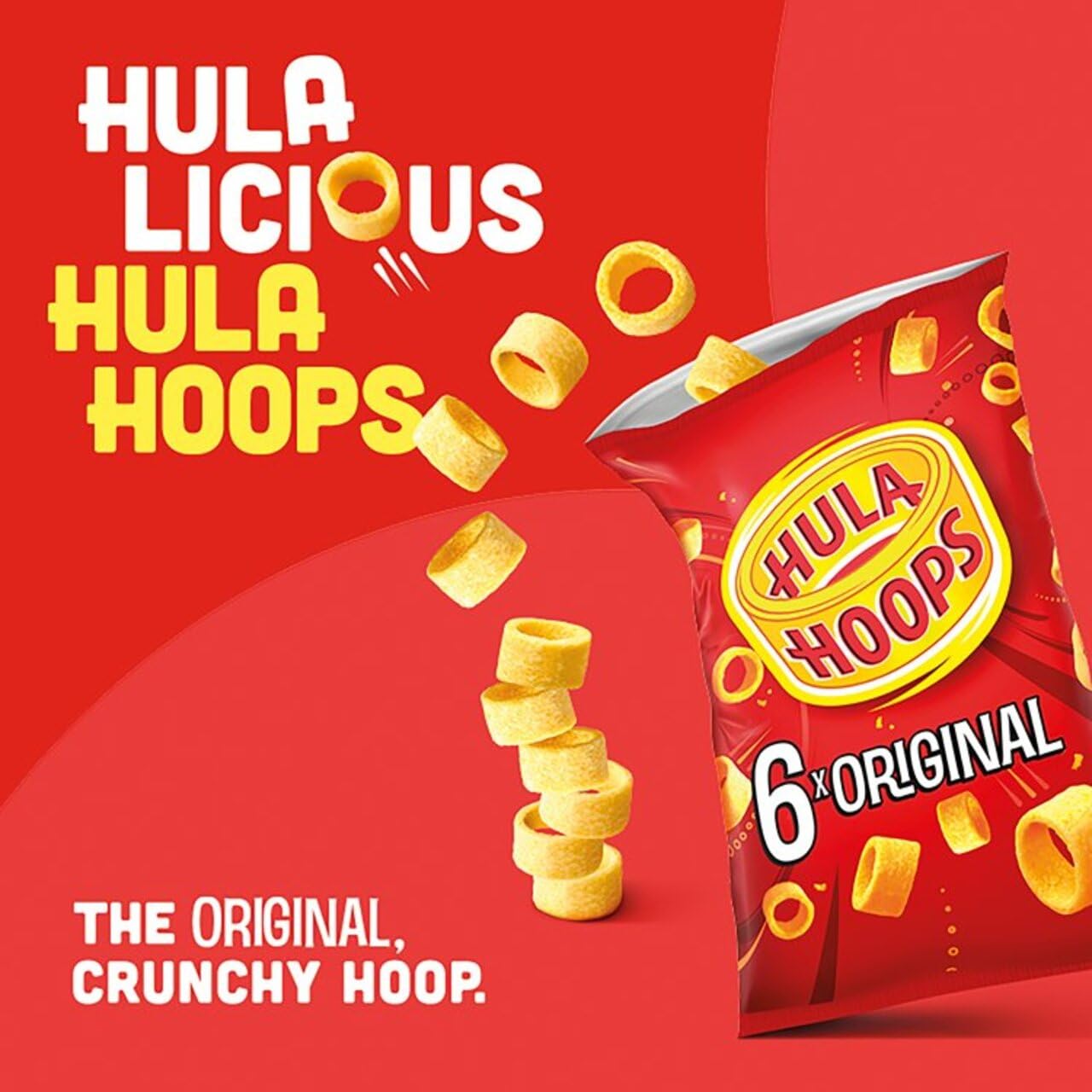 Hula Hoops Original Multipack - 6 x 24g Bags of Crunchy Potato Snacks