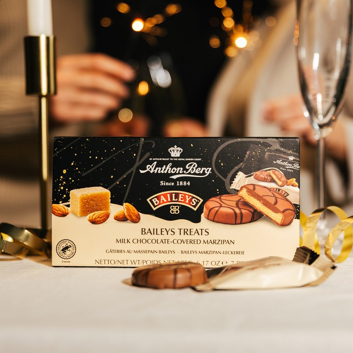 Anthon Berg Baileys Treats - Milk Chocolate Covered Marzipan with Baileys Flavor, 175g