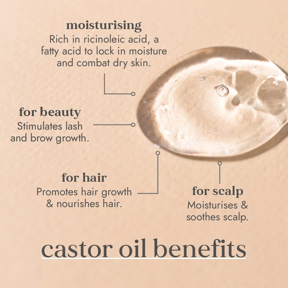 Fushi Organic Castor Oil 250ml - 100% Pure Cold-Pressed for Skin & Hair Care
