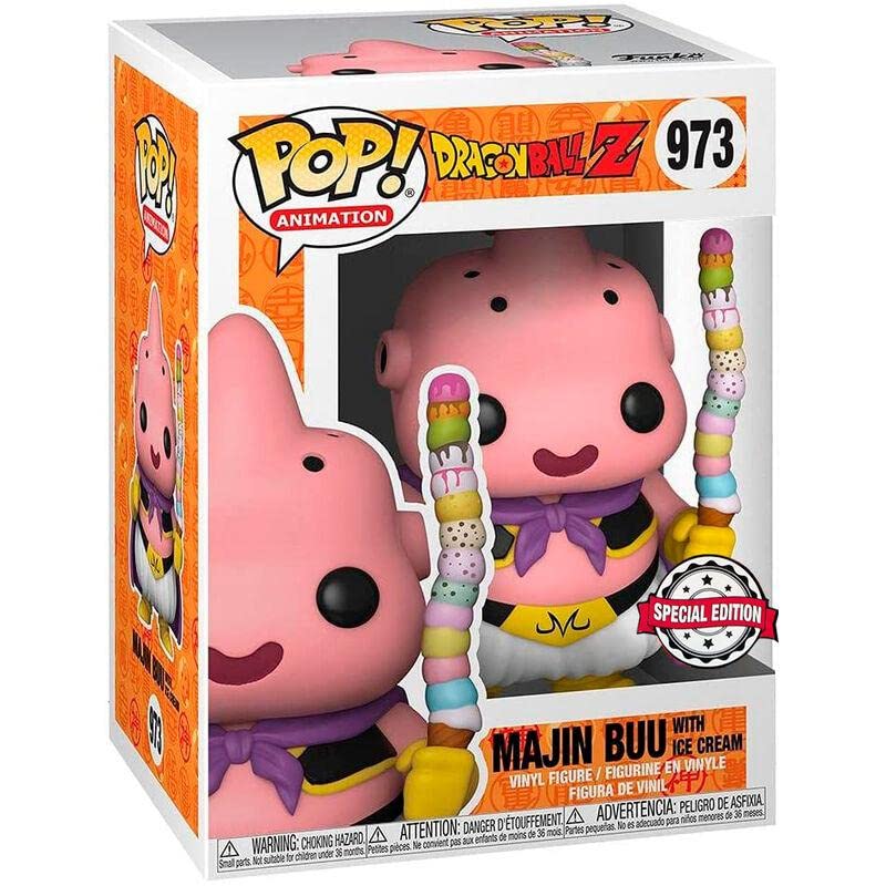 Funko Pop! Animation Dragon Ball Z - Majin Buu with Ice Cream Vinyl Figure + T-Shirt (Medium)
