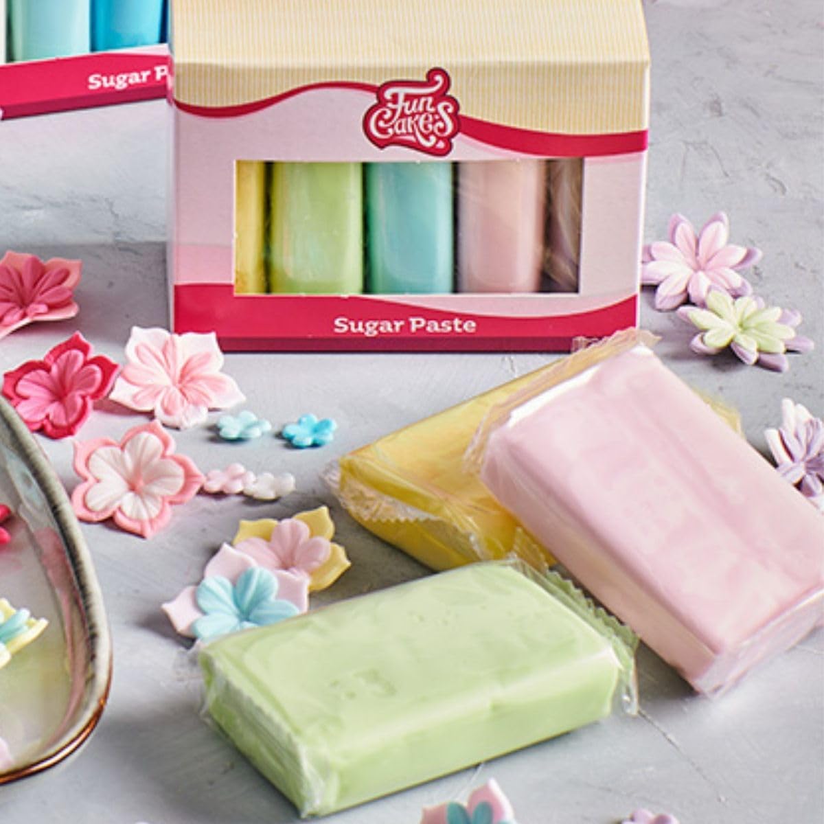 FunCakes Fondant Multipack Pastel Colors - 5 x 100g Vanilla Rolled Sugar Paste