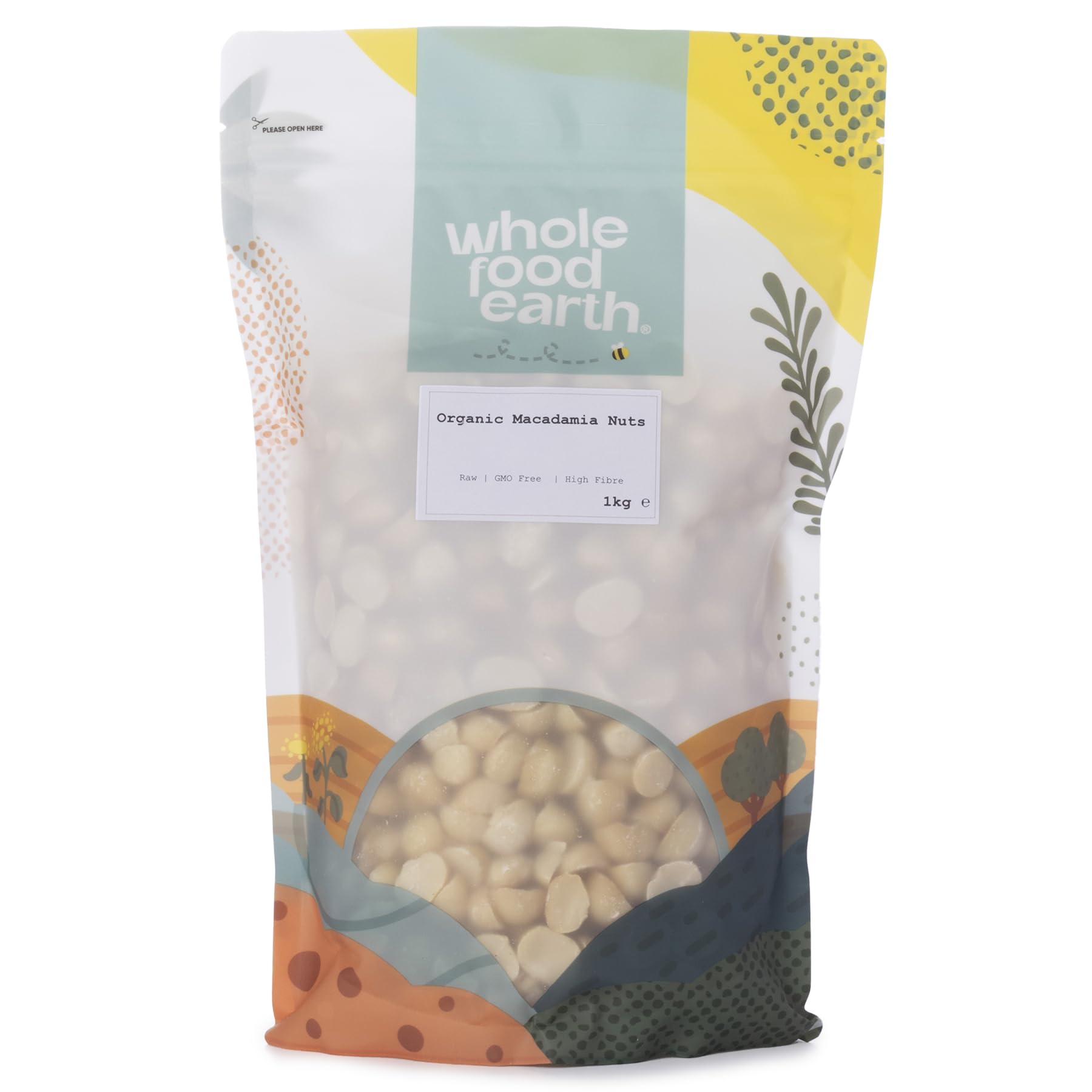 Organic Raw Macadamia Nuts 1 kg - GMO Free Vegan Wholefood Earth