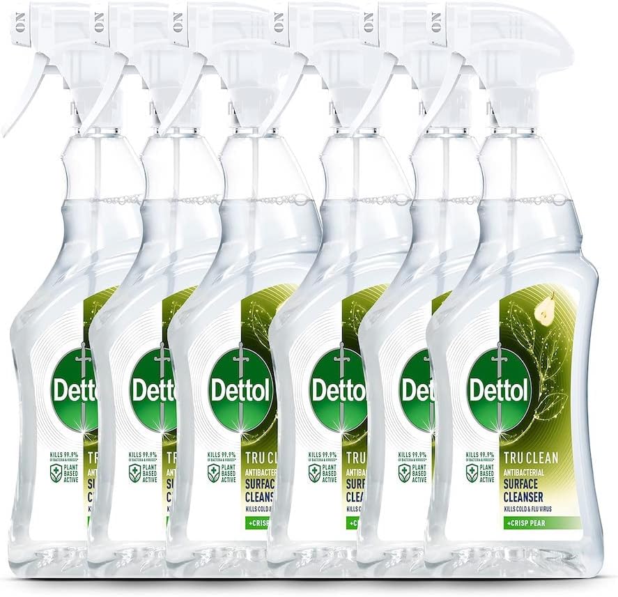 Dettol - Tru Clean Antibacterial Multi Surface Spray Cleanser Crisp Pear 6 x 750ml