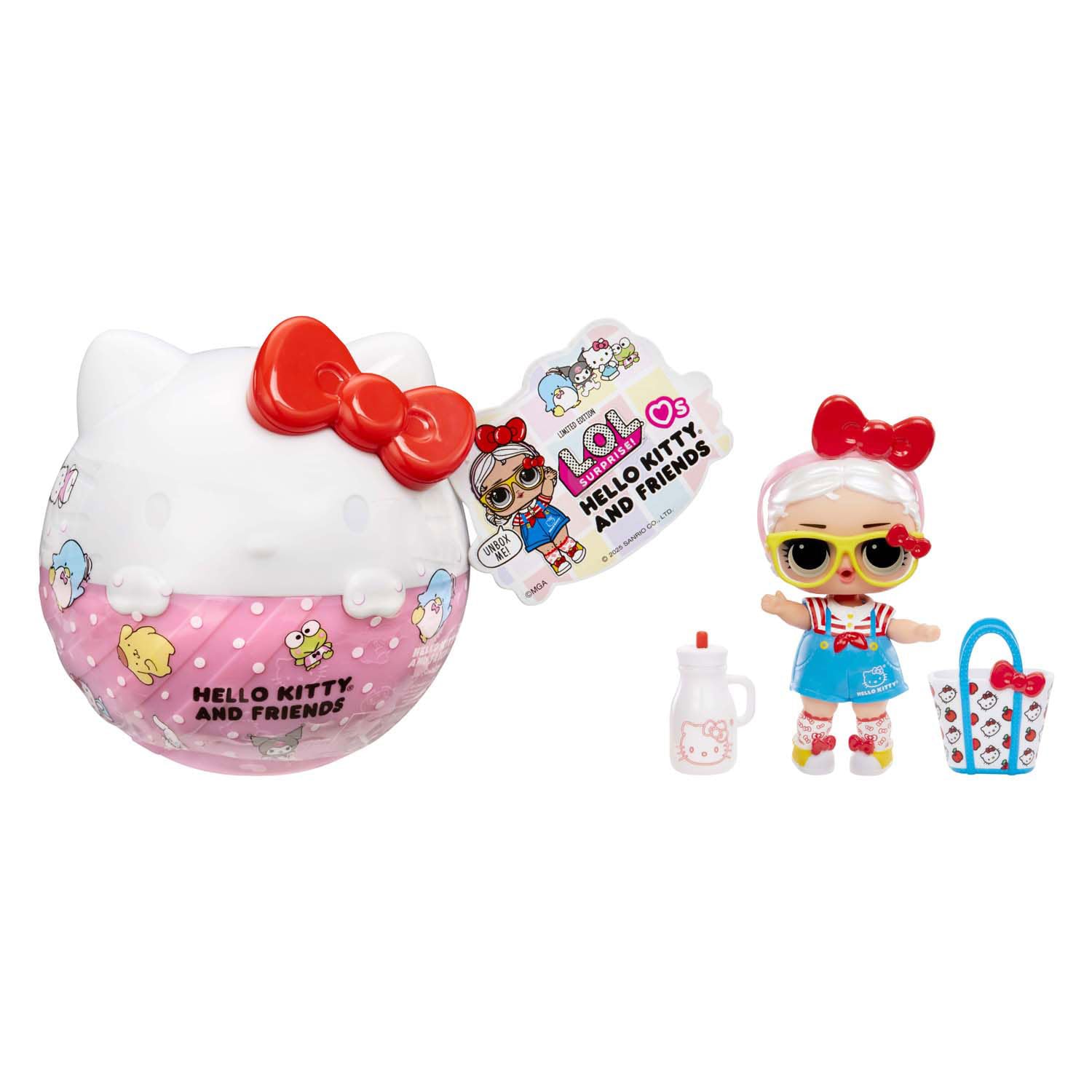 L.O.L. Surprise! Loves Hello Kitty and Friends Tots - 1 Doll with Fashions & Accessories, 8-Piece Playset