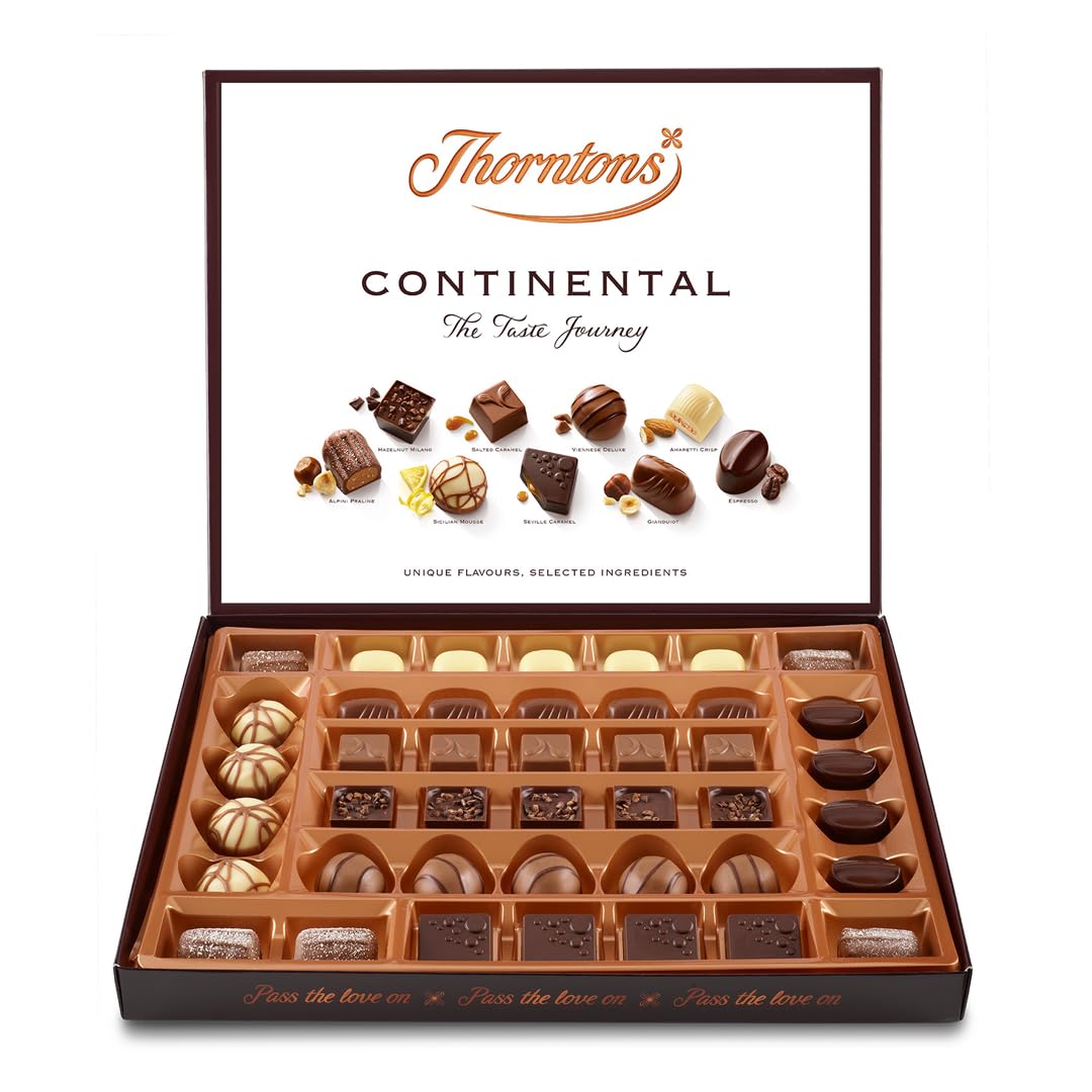 Thorntons Continental Milk, Dark and White Chocolate Assortment Box 454g