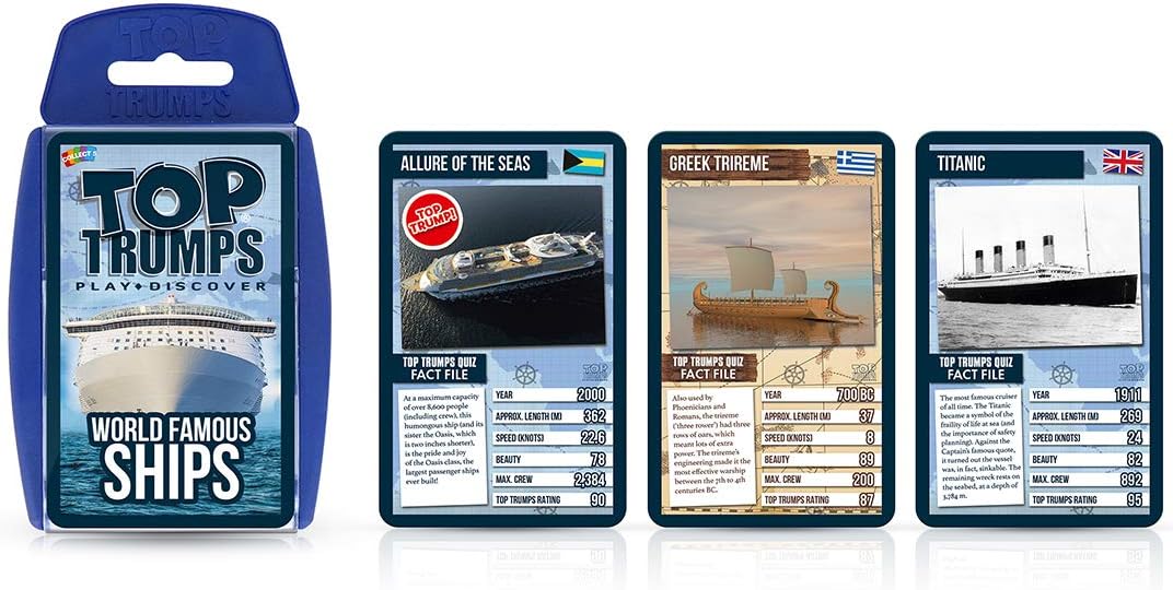 Top Trumps World Famous Ships Card Game