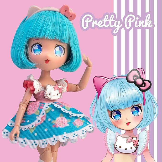 Hello Kitty Manga Doll - Blue Pretty Pink Fashion Edition, Ages 3+