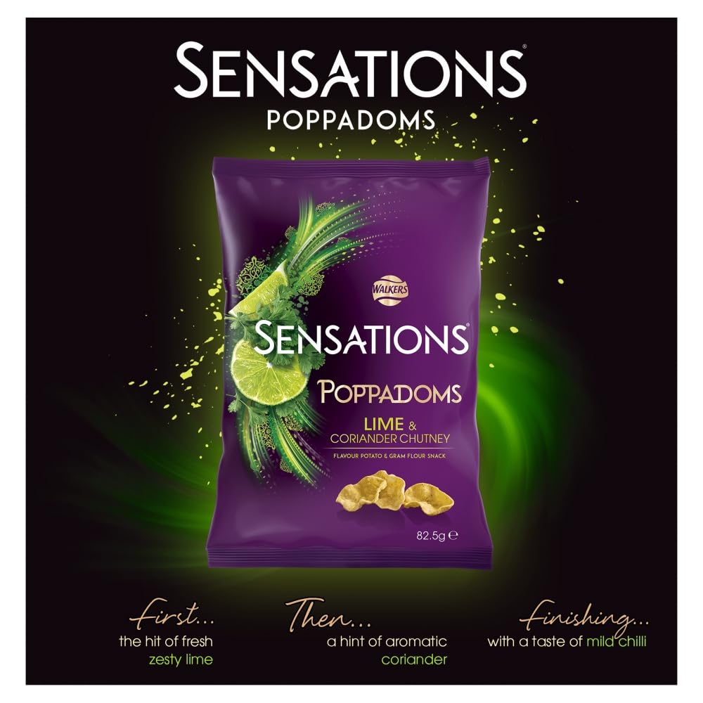 Sensations Lime and Coriander Chutney Sharing Poppadoms, 82.5g