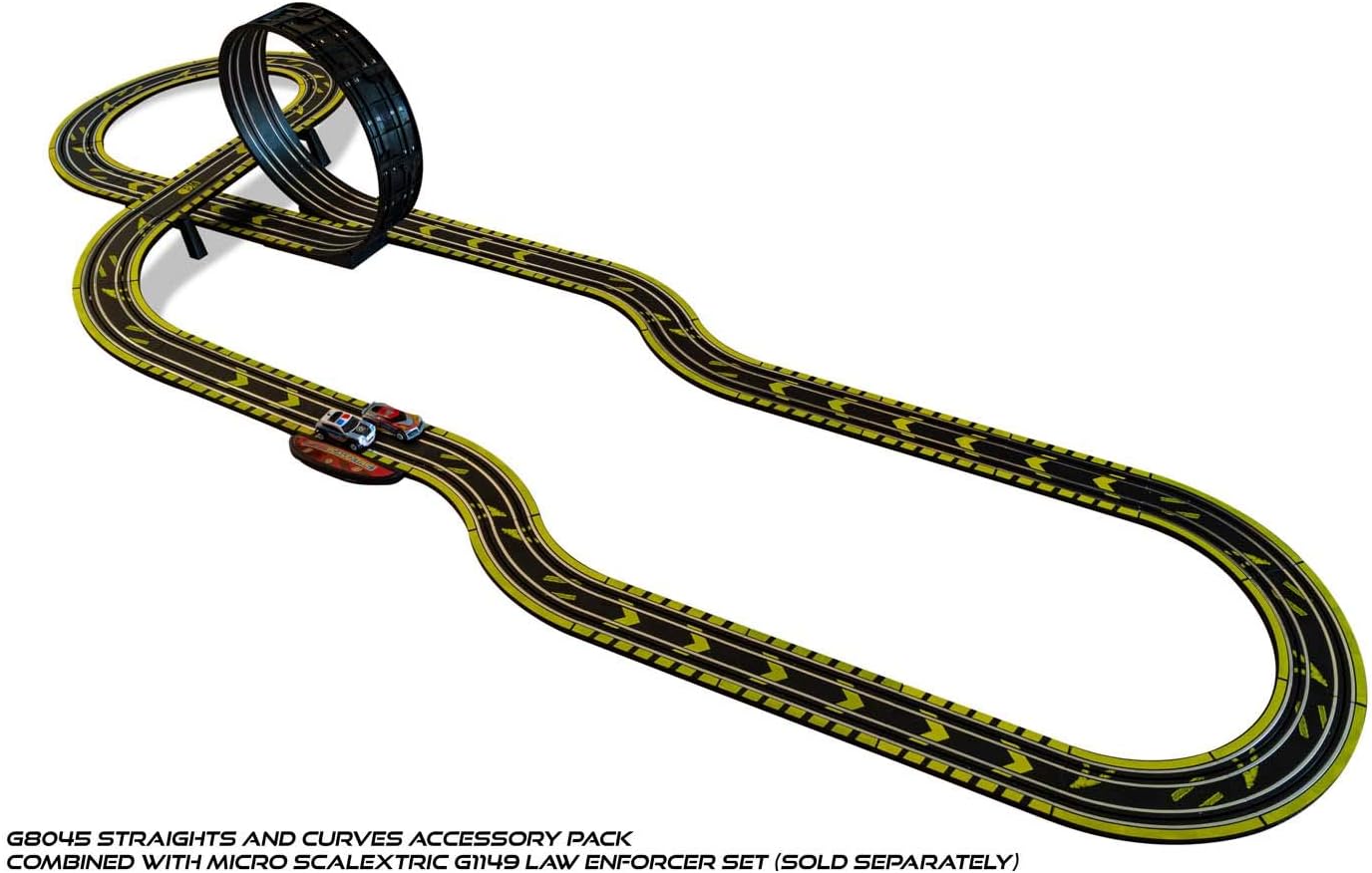 Micro Scalextric Track Extension Pack - 6 Straights & 4 Curves for 1:64 Slot Car Racing