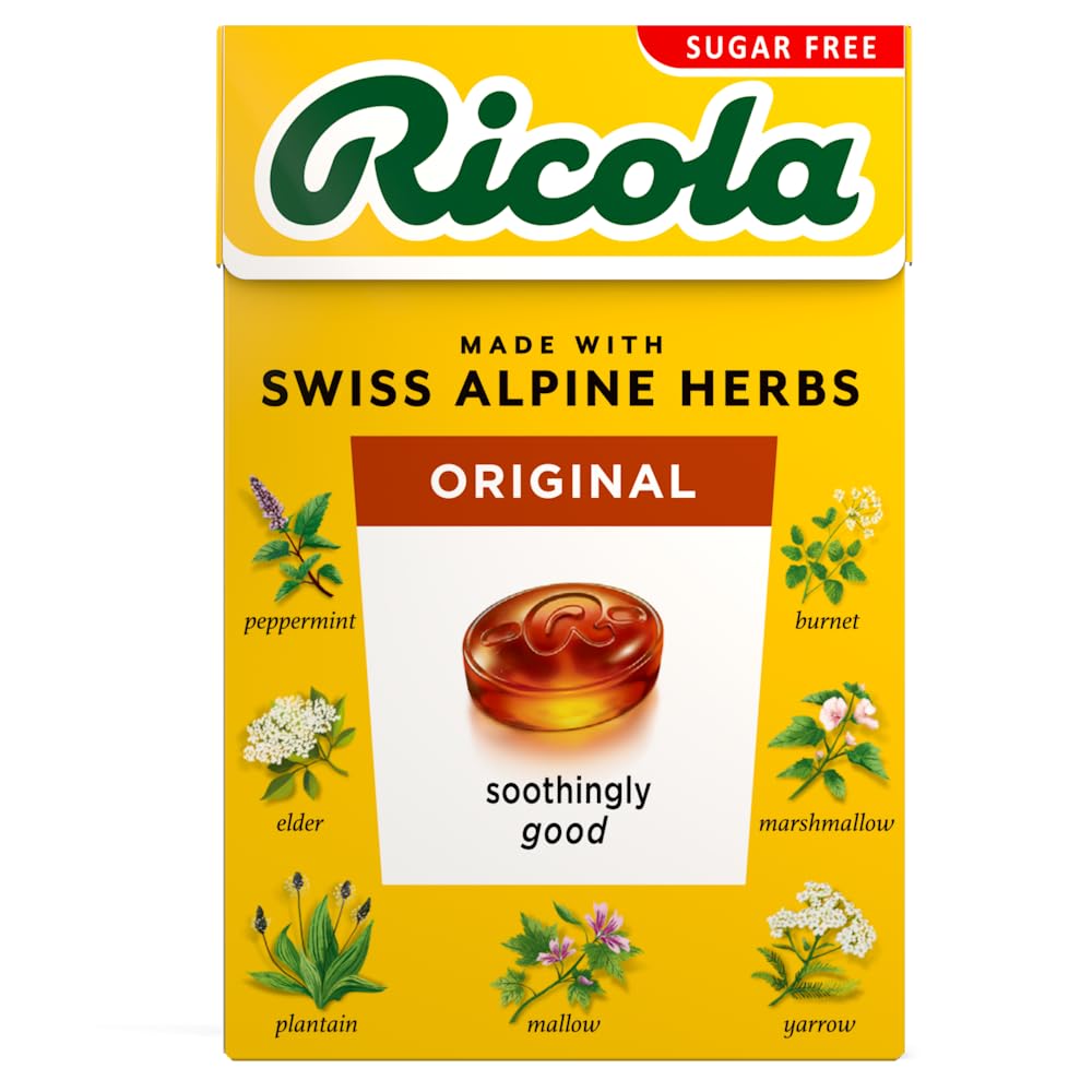 Ricola Original Sugar Free Swiss Herbal Sweets, Herb Drops, Sweet Box 45g - Pack of 20 Boxes