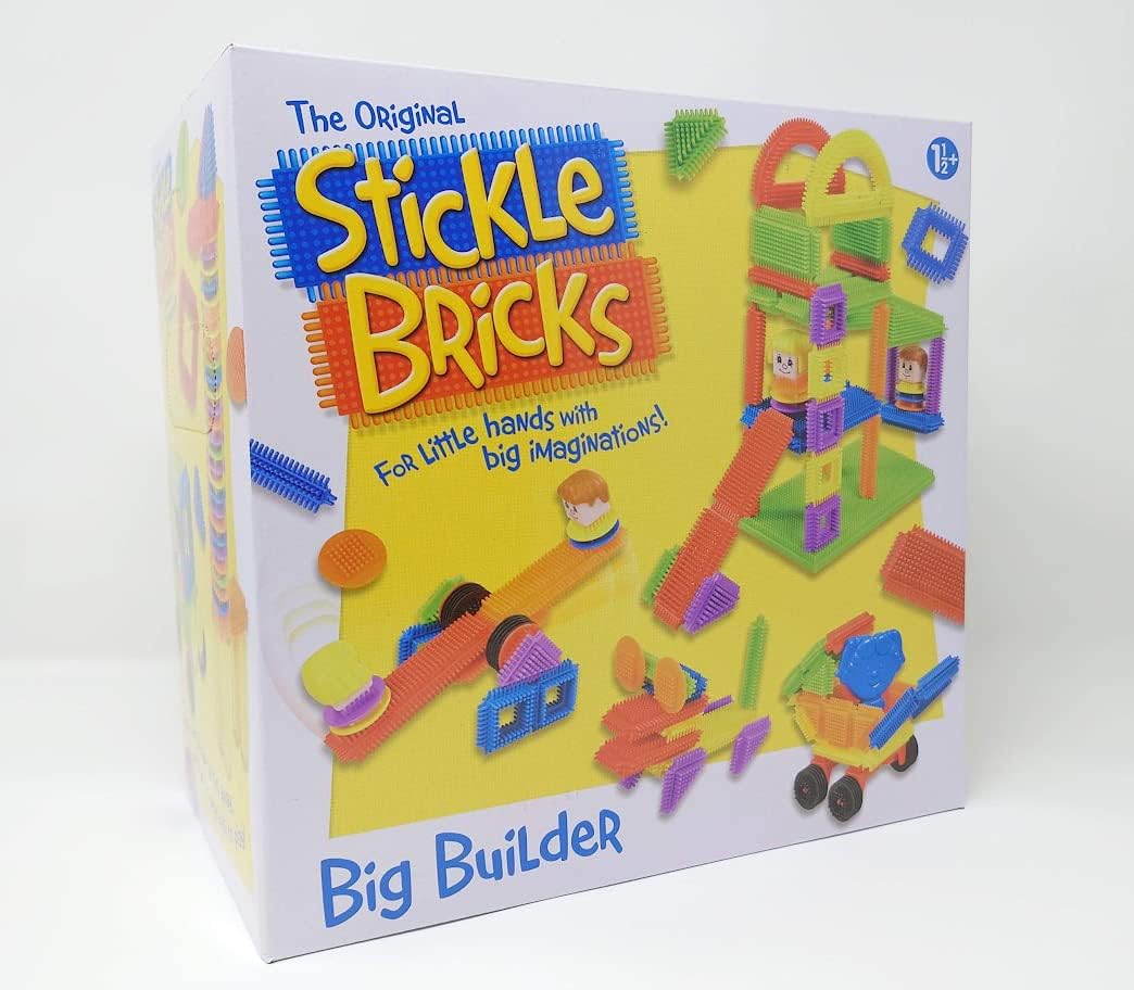 Stickle Bricks Big Builder Construction Set - Over 125 Pieces for Toddlers 18 Months+