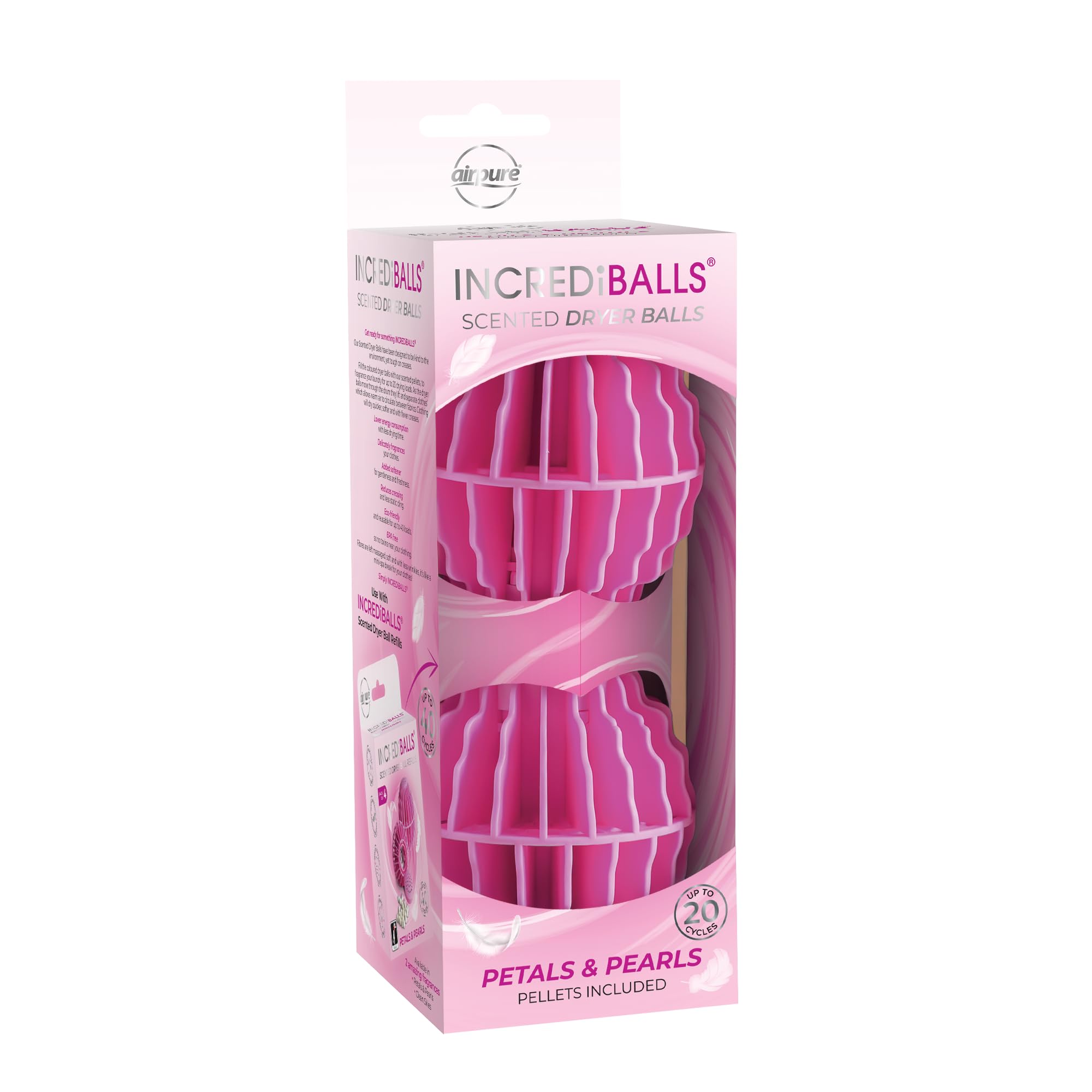 airpure INCREDiBALLS Scented Laundry Dryer Balls Starter Pack - Petals & Pear
