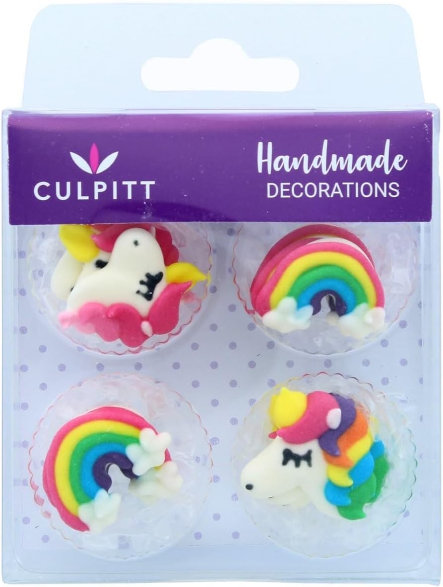 Culpitt - Rainbows & Unicorns Sugar Piping Edible Cake Toppers