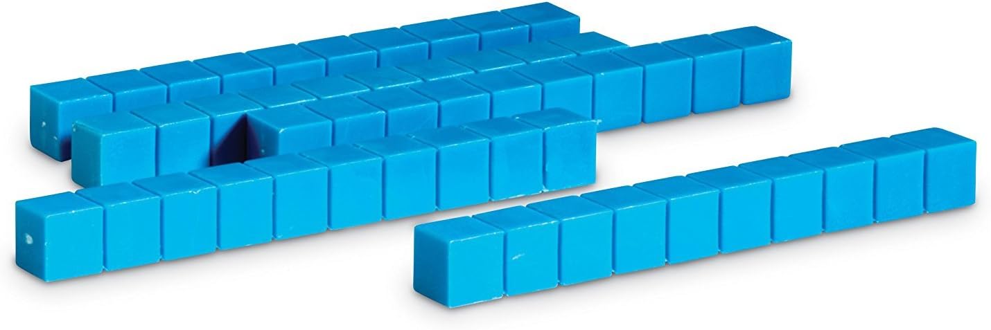 Learning Resources Grooved Plastic Base Ten Rods - Educational Math Manipulatives for Ages 6-10