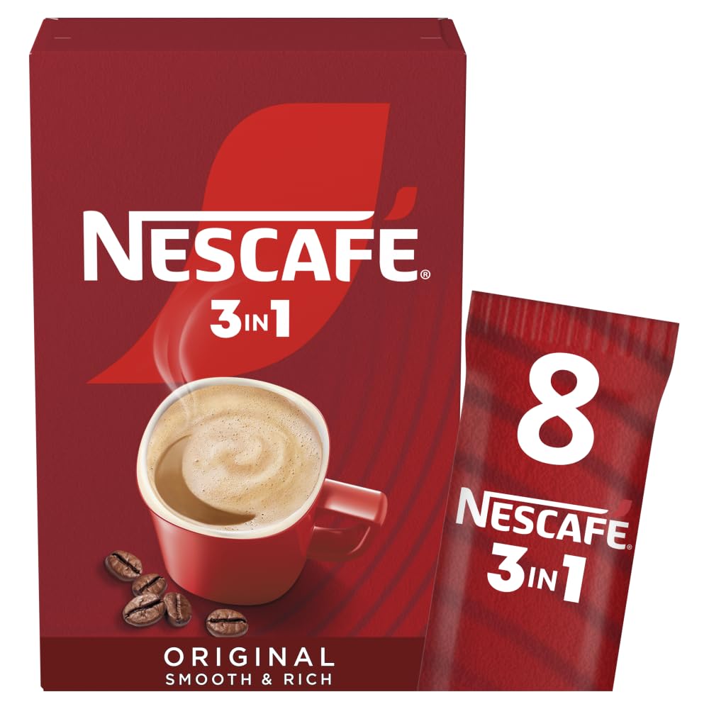 NESCAFÉ 3 IN 1 Original Instant Coffee (1 Pack, 8 Drinks)
