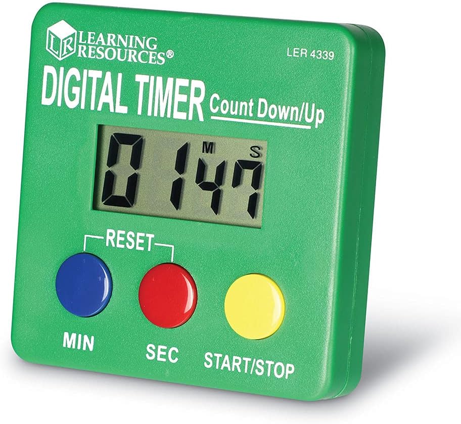 Learning Resources Digital Timer - Count Up/Down, Educational Toy for Ages 36 Months - 7 Years