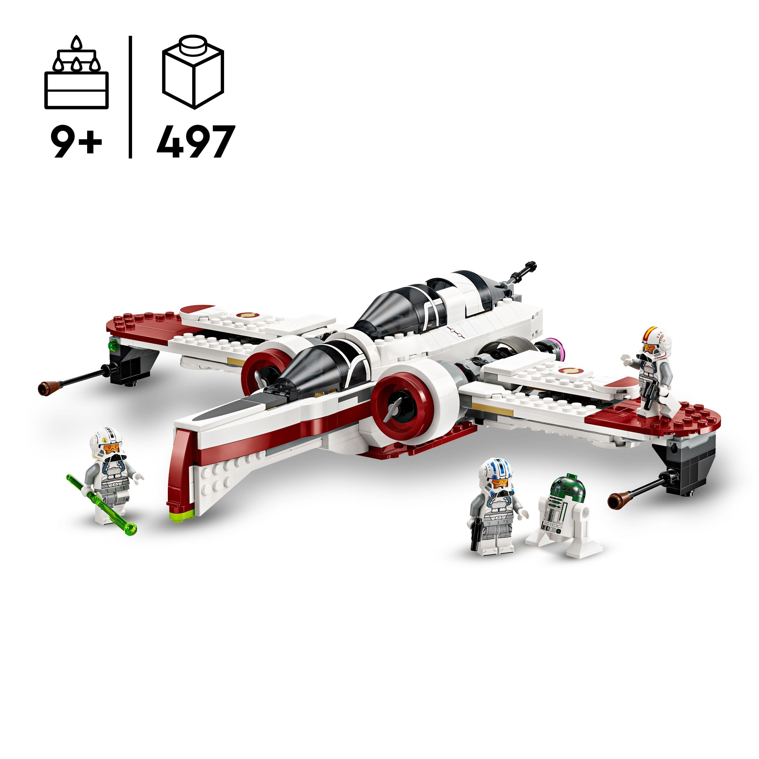 LEGO Star Wars ARC-170 Starfighter Building Toy with 3 Clone Pilot Minifigures - 497-Piece Playset for Ages 9+