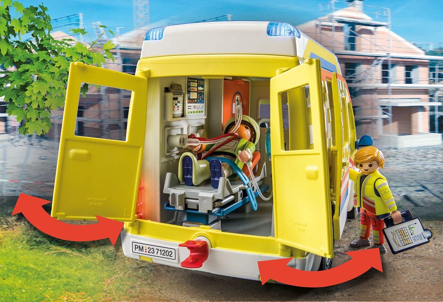 Playmobil 71202 City Life Ambulance with Lights and Sound - Role Play Toy for Ages 4+