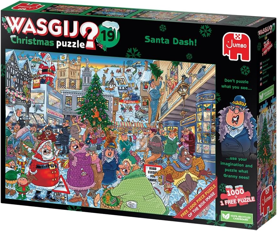 Wasgij Christmas 19 - Santa Dash 2 x 1000-Piece Jigsaw Puzzle for Adults