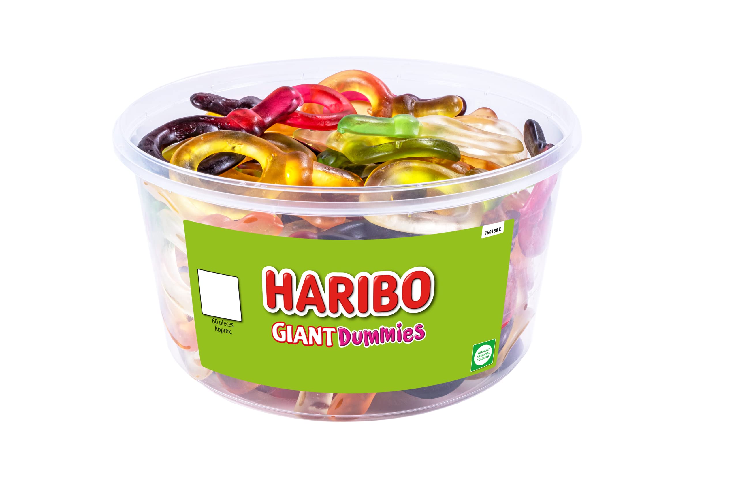 HARIBO Giant Dummies – 60 Pieces of Fruity Gummy Sweets – 816g Tub