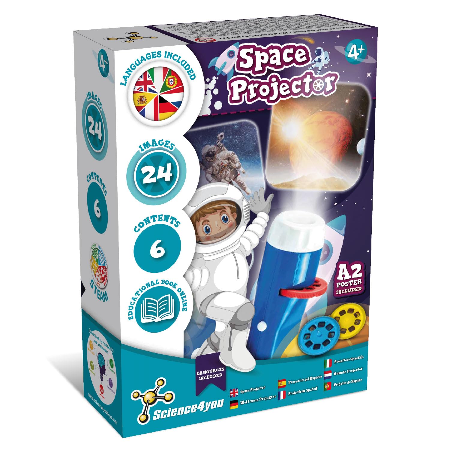 Science4you Space Torch and Projector - Solar System Adventure for Kids 4+