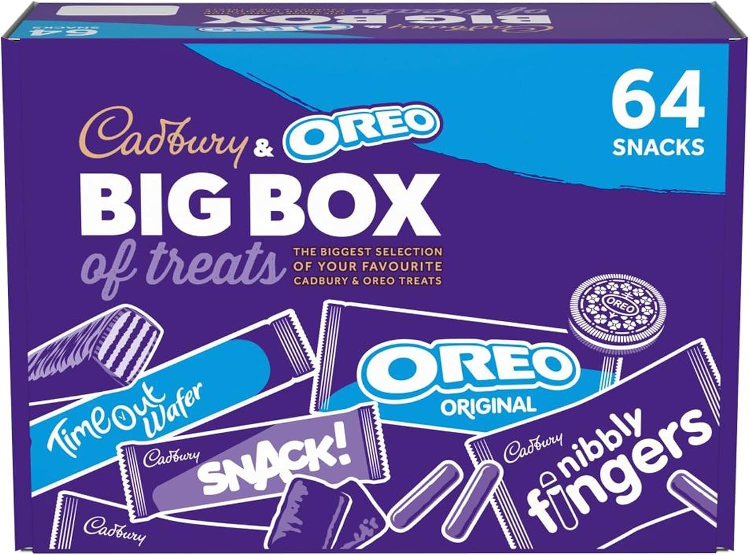 Cadbury & OREO Big Box of Treats - 64 Assorted Chocolates and Snacks, 1618 g