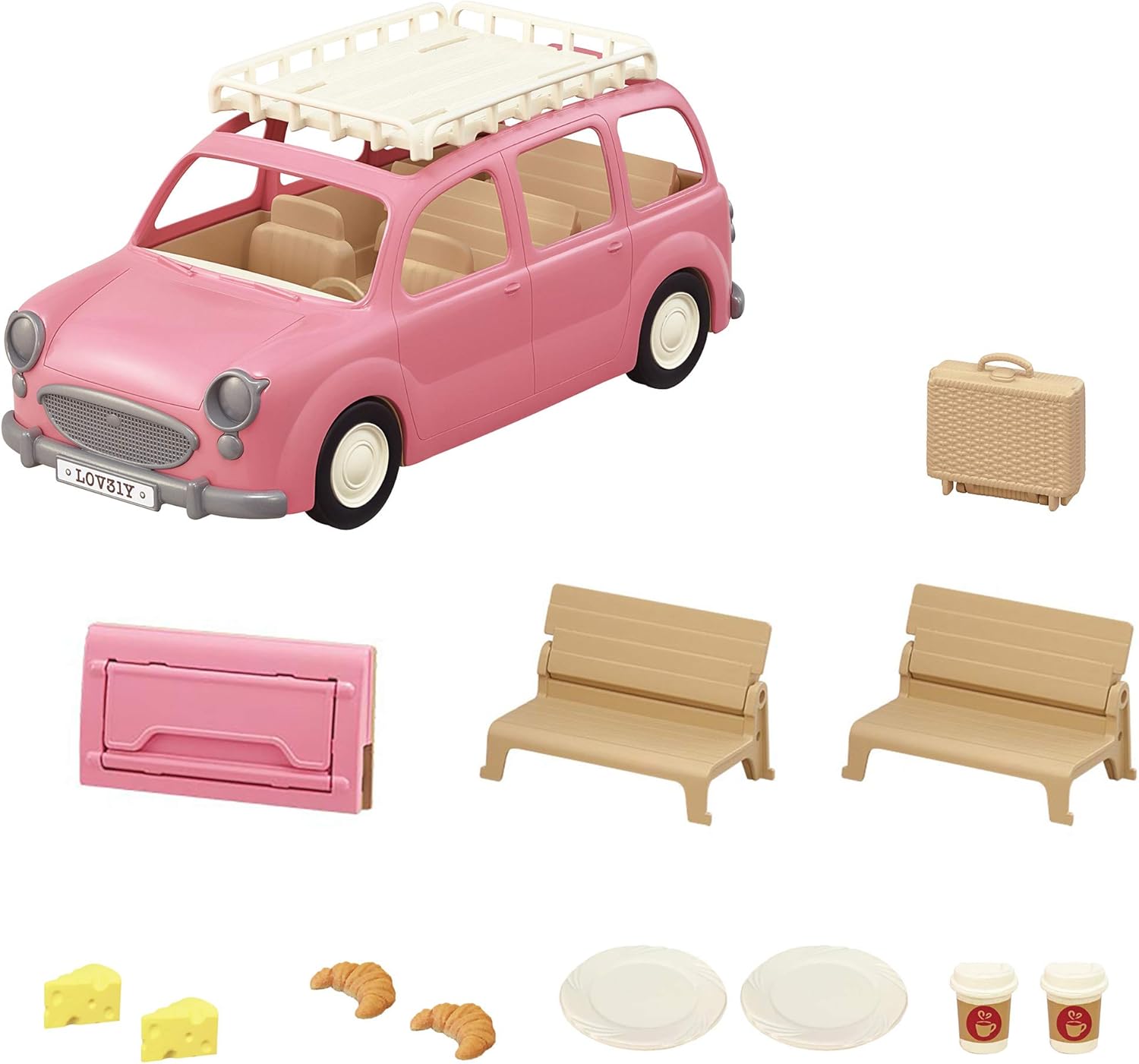 Sylvanian Families Family Picnic Van - 8-Figure Playset with Picnic Transformation