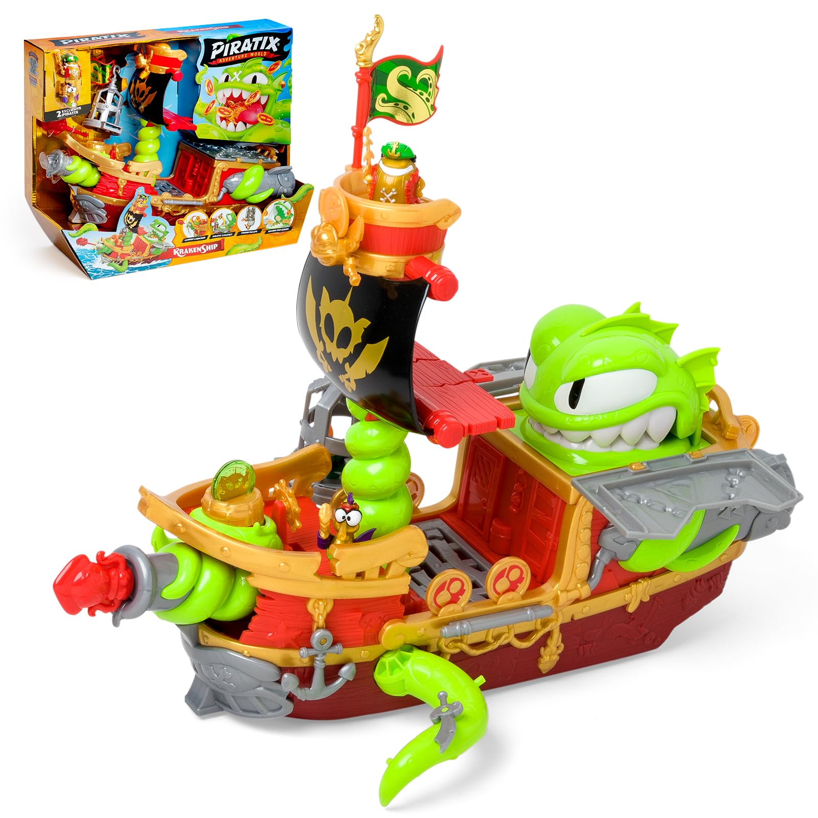 PIRATIX Kraken Ship Pirate Playset - Action-Packed Adventure with Exclusive Figures