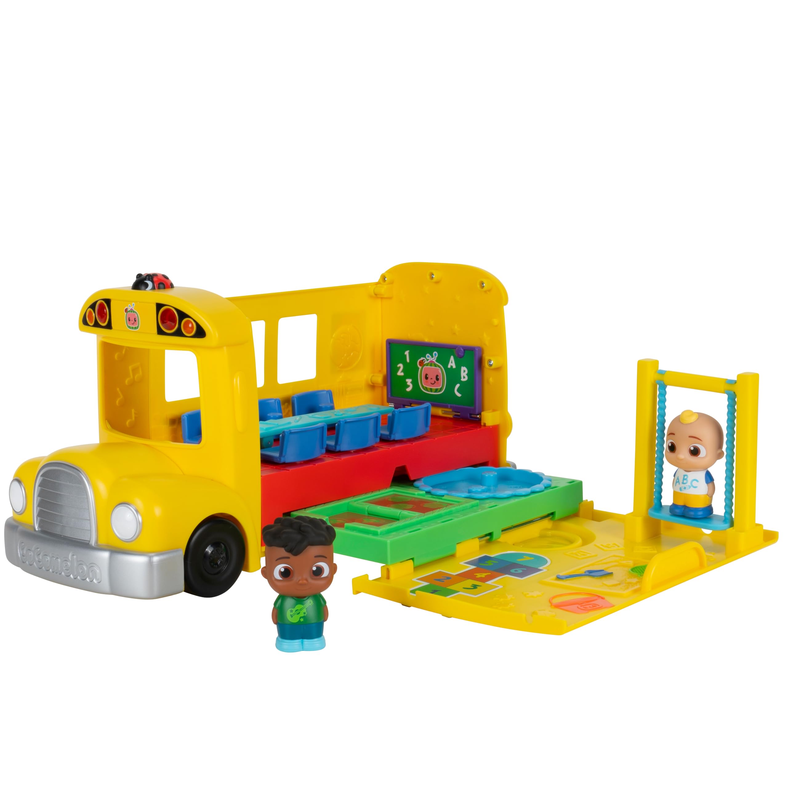 CoComelon Transforming School Time Bus - Lights, Sounds & 3 Songs - 2-in-1 Playset