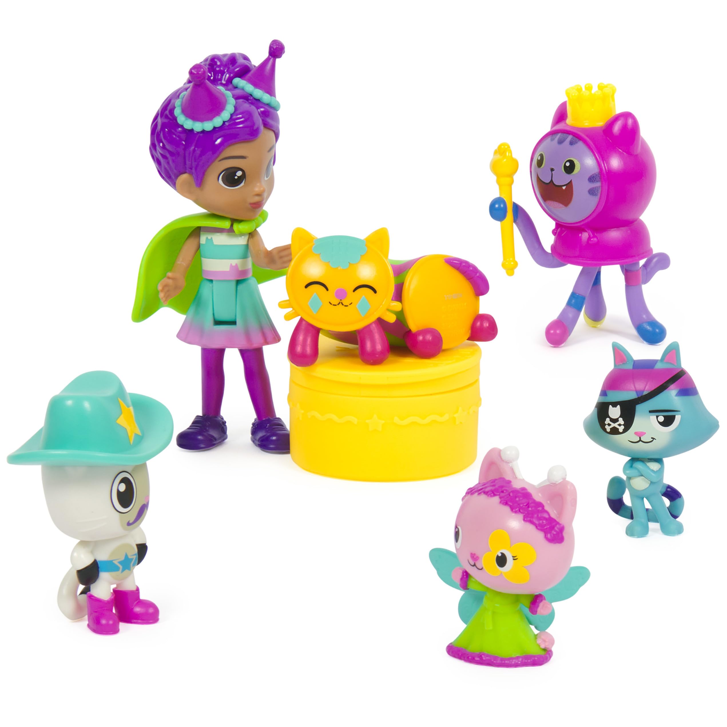 Gabby’s Dollhouse Celebration Figure Set - 6 Toy Figures with Surprise Cape & App Reward, Kids' Playset for Ages 3+