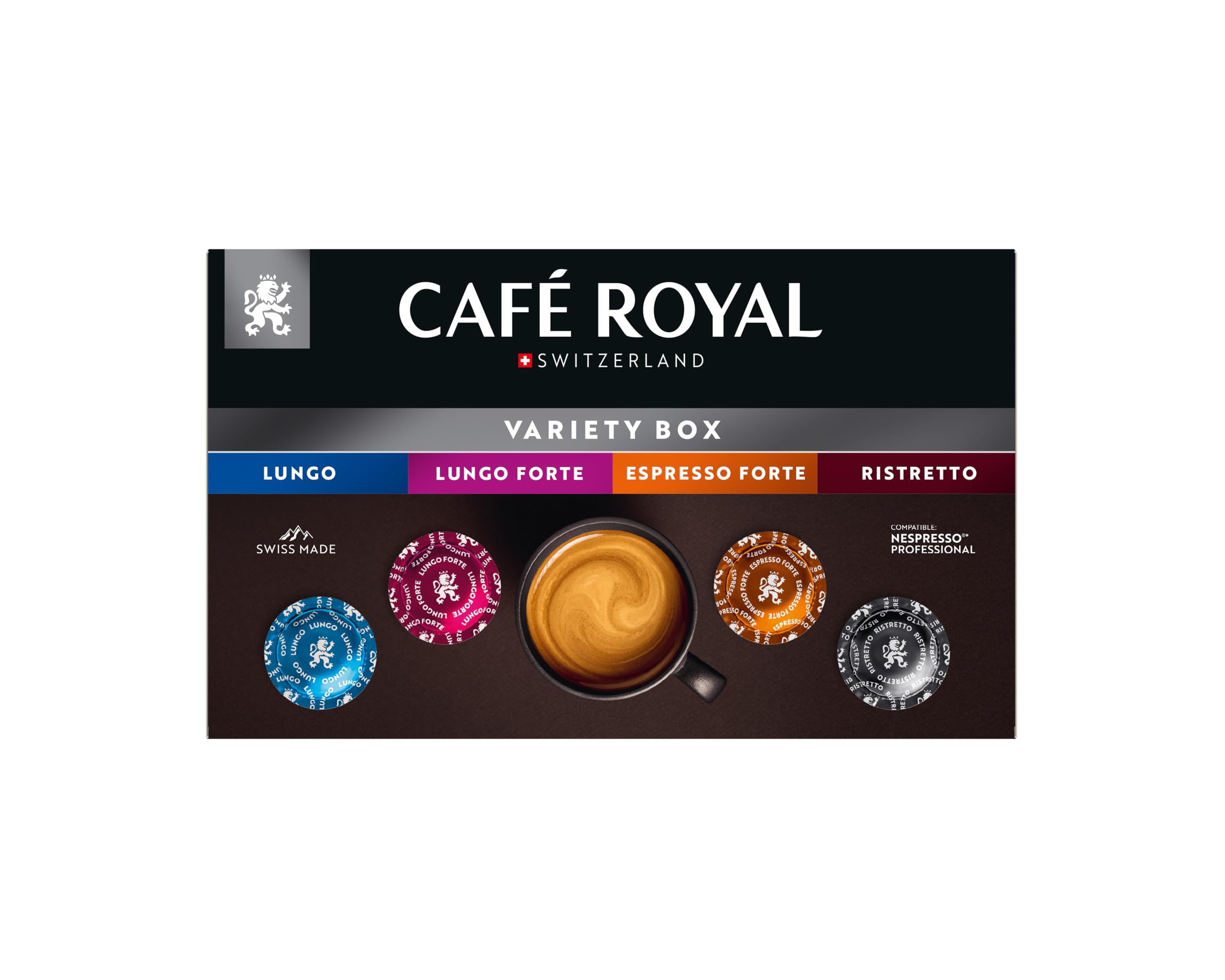 Café Royal Professional Pads, Variety Box, 40 Pods for Nespresso Professional Machines