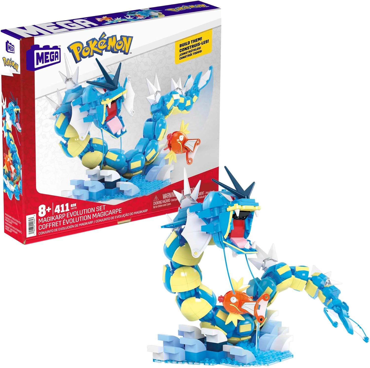 MEGA Pokémon Action Figure Building Toys Set for Kids, Magikarp Evolution Set wi