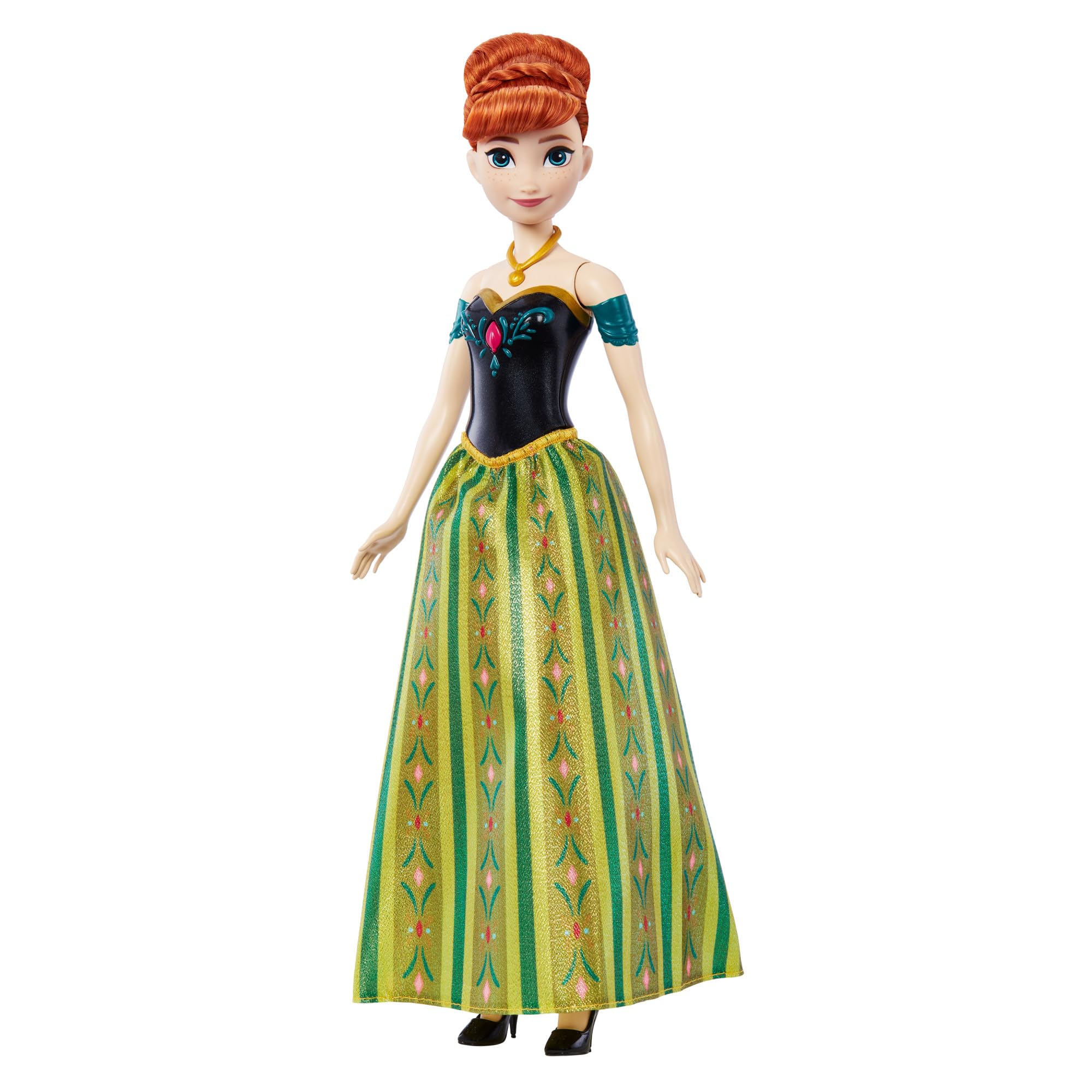 Mattel Disney Frozen Singing Anna Fashion Doll - Posable Doll with Signature Outfit & Brushable Hair