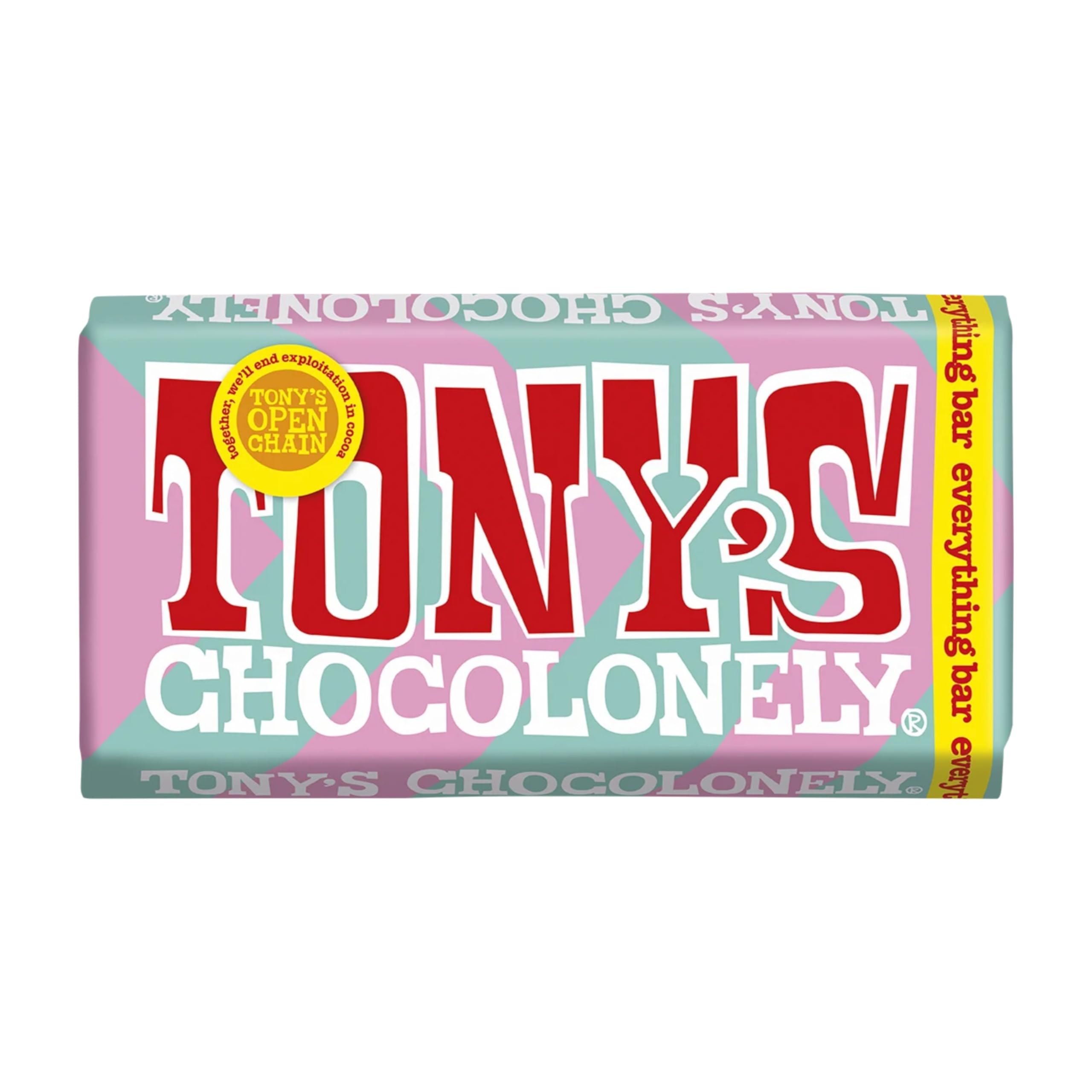 Tony's Chocolonely Everything Bar - Milk Chocolate with Caramel, Almonds, Pretzel, Nougat & Sea Salt 180g