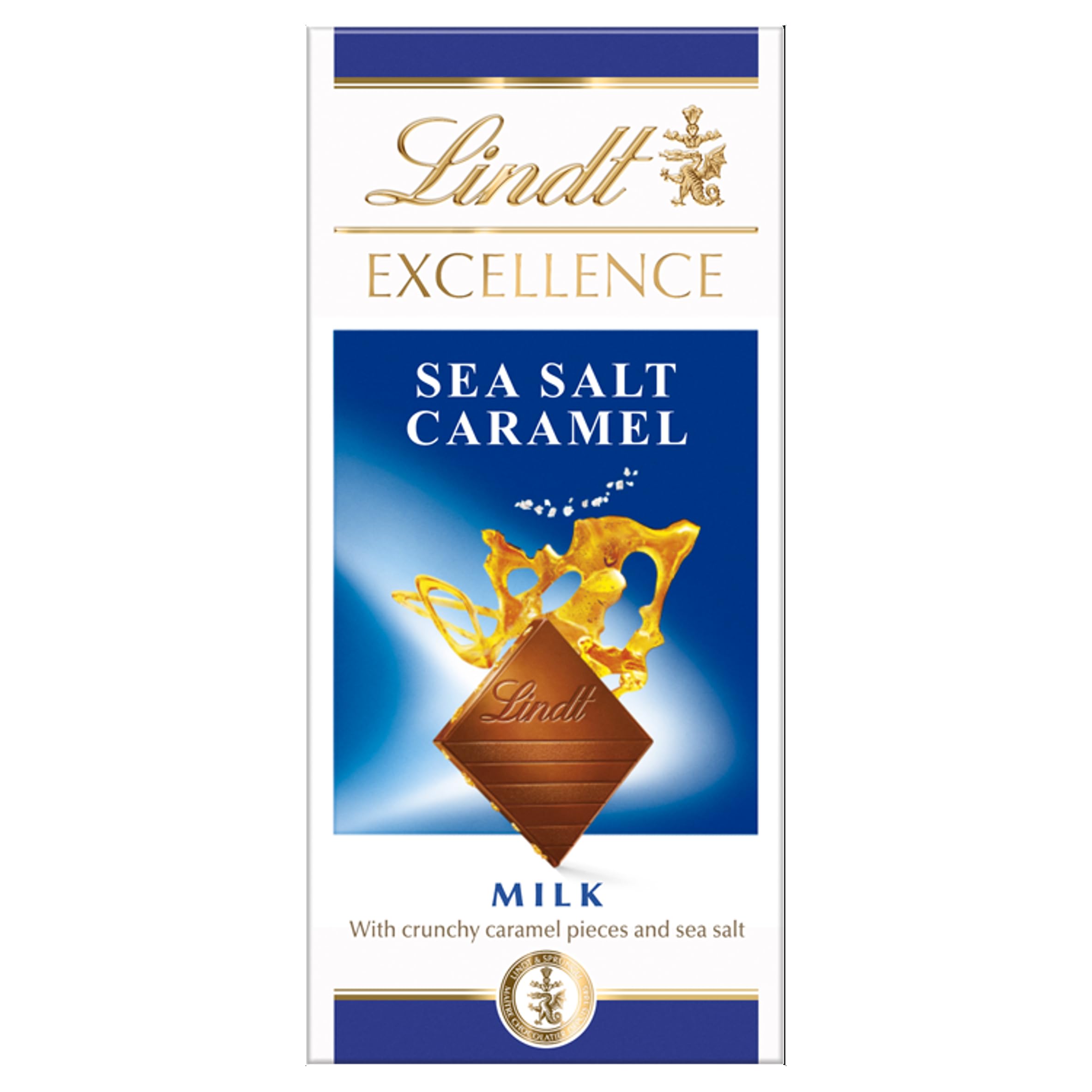 Lindt Excellence Milk Chocolate with Sea Salt & Caramel Bar, 100g